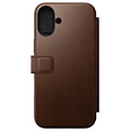 nomad modern leather folio brown for iphone 16 plus extra photo 1