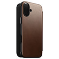 nomad modern leather folio brown for iphone 16 plus extra photo 2