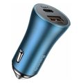 baseus golden contactor pro dual quick car charger usb type c 40w cable 5a lightning blue extra photo 1