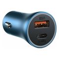 baseus golden contactor pro dual quick car charger usb type c 40w cable 5a lightning blue extra photo 2