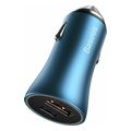 baseus golden contactor pro dual quick car charger usb type c 40w cable 5a lightning blue extra photo 3