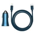 baseus golden contactor pro dual quick car charger usb type c 40w cable 5a lightning blue extra photo 6