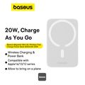 baseus magnetic mini wireless powerbank magsafe 6000mah 20w white extra photo 1