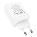 hoco n33 35w 3a multi wall charger 2x type c usb white extra photo 1