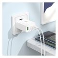 hoco n33 35w 3a multi wall charger 2x type c usb white extra photo 2