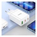 hoco n33 35w 3a multi wall charger 2x type c usb white extra photo 3