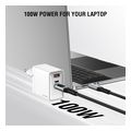 4smarts wall charger gan pocket 100w 2x type c usb white extra photo 1