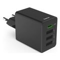 hama fast charger 1x usb c pd 3x usb a mini charger 35 w black extra photo 1
