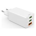 hama fast charger gan 2x usb c 1x usb a mini charger pd 65 w white extra photo 1
