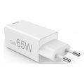 hama fast charger gan 2x usb c 1x usb a mini charger pd 65 w white extra photo 2