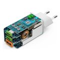 hama fast charger gan 2x usb c 1x usb a mini charger pd 65 w white extra photo 8