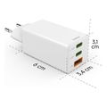 hama fast charger gan 2x usb c 1x usb a mini charger pd 65 w white extra photo 9