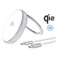 4smarts wireless charger 15w qi2 kickstand silver white extra photo 1
