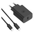 motorola sjmc502 mayros taxyfortistis me 2xusb type c type a me usb pd kalodio 1m extra photo 1