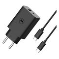 motorola sjmc502 mayros taxyfortistis me 2xusb type c type a me usb pd kalodio 1m extra photo 2