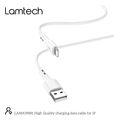 lamtech charging datacable lightning 1m white lam439881 extra photo 3