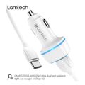 lamtech 2xusb 24a car charger with type c cable 1m white lam112570 extra photo 1 lamtech 2xusb 24a car charger with type c cable 1m white lam112570 extra photo 1