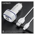 lamtech 2xusb 24a car charger with type c cable 1m white lam112570 extra photo 3 lamtech 2xusb 24a car charger with type c cable 1m white lam112570 extra photo 3