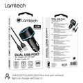 lamtech 2xusb 24a car charger with type c cable 1m black lam112563 extra photo 2 lamtech 2xusb 24a car charger with type c cable 1m black lam112563 extra photo 2