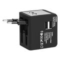 lamtech universal travel adapter with 2 usb ports ac 6a black lam113829 extra photo 3