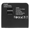 lamtech universal travel adapter with 2 usb ports ac 6a black lam113829 extra photo 8