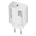 esperanza ezc104w quick power charger 20w usb c pd white extra photo 1