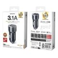 car charger wk 15w dual usb 31a toury black wp c36 extra photo 1