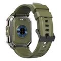blackview multi funct smartwatch with flashlight compass bt call health management green w70pro g extra photo 5