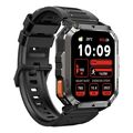 blackview multi function smartwatch with flashlight compass bt callhealth management black w70pro  extra photo 4