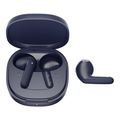 qcy air blue semi ear tws earbuds quad mic enc multi point connection leather grain case extra photo 3