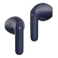 qcy air blue semi ear tws earbuds quad mic enc multi point connection leather grain case extra photo 4