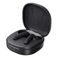 qcy air dark grey semi ear tws earbuds quad mic enc multi point connection leather grain case extra photo 1