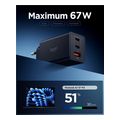spigen essential 67w wall charger ee673eu black extra photo 1