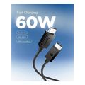 spigen essential usb c to usb c 60w cable black eb6010cc extra photo 1 spigen essential usb c to usb c 60w cable black eb6010cc extra photo 1