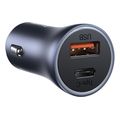 baseus car charger golden contactor 40w 3a 1 x usb a 1 x type c with lightning cable grey extra photo 1