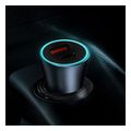 baseus car charger golden contactor 40w 3a 1 x usb a 1 x type c with lightning cable grey extra photo 4