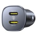 baseus car charger gotrip 30w 3a 2 x type c black extra photo 1 baseus car charger gotrip 30w 3a 2 x type c black extra photo 1