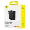baseus wall charger gan5 pro 160w 5a 1 x usb a 2 x type c with type c cable black extra photo 5 baseus wall charger gan5 pro 160w 5a 1 x usb a 2 x type c with type c cable black extra photo 5