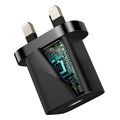 baseus wall charger super si uk 20w 3a 1 x type c black extra photo 1
