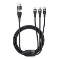 baseus flash series iii 3in1 100w 5a usb a type c to lightning 2 x type cable 15m black extra photo 3 baseus flash series iii 3in1 100w 5a usb a type c to lightning 2 x type cable 15m black extra photo 3