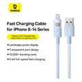 baseus display 2 12w 24a usb a to lightning cable 1m blue extra photo 2