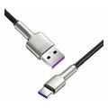 baseus cafule metal series 66w 6a usb a to type c cable 025m black extra photo 1 baseus cafule metal series 66w 6a usb a to type c cable 025m black extra photo 1