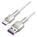 baseus cafule metal series 66w 6a usb a to type c cable 1m white extra photo 2 baseus cafule metal series 66w 6a usb a to type c cable 1m white extra photo 2