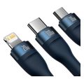 baseus flash series ii 100w 5a type c usb a to lightning microusb type c cable 12m dark blue extra photo 1