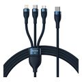 baseus flash series ii 3in1 100w 5a type c to lightning g2 g373 microusb type c cable 15m blue extra photo 1 baseus flash series ii 3in1 100w 5a type c to lightning g2 g373 microusb type c cable 15m blue extra photo 1
