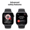 apple watch series 11 space grey aluminium 46mm black sport band m l mev44zr a extra photo 3