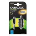 car fast charger duracell with built in micro usb cable black extra photo 1