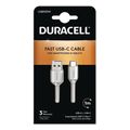 usb 30 cable duracell usb a to usb c 15w 1m white extra photo 1