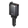 xo cc71 metal 4 in 1 retractable cable lightning cable type c cable 108w car charger extra photo 1