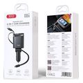 xo cc71 metal 4 in 1 retractable cable lightning cable type c cable 108w car charger extra photo 3